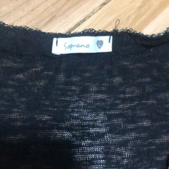 Soprano Black top with gold stitching - Picture 4 of 4